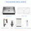 Évier de cuisine encastré 33 po avec robinet rétractable et distributeur de savon encastrable 33 po x 22 po à cuve simple en acier inoxydable de calibre 16