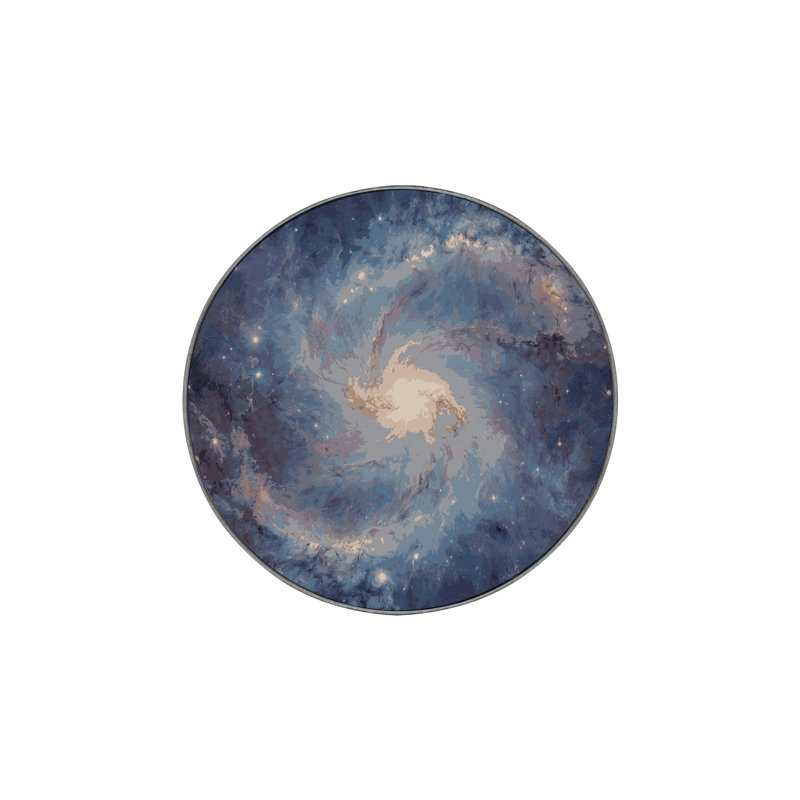 Machine Washable Gray Area Rug, Round 7'