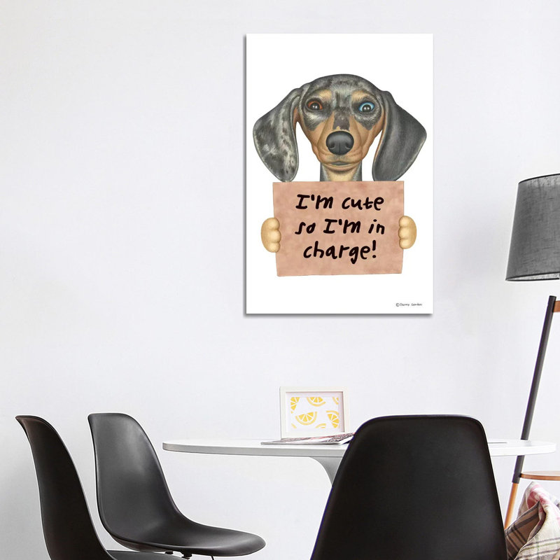 Dachshund I'm Cute Two Eye Colorus by Danny Gordon - Wrapped Canvas Graphic Art