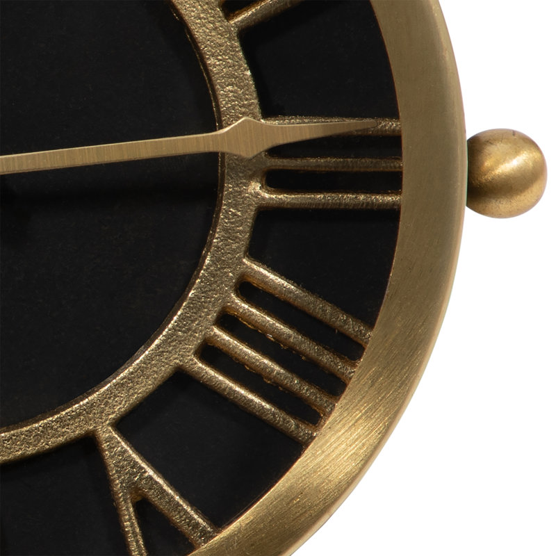 Horloge Aparicio en métal et verre avec chiffres romains et cadre exposé, H 7 po x l 6 po x P 3 po