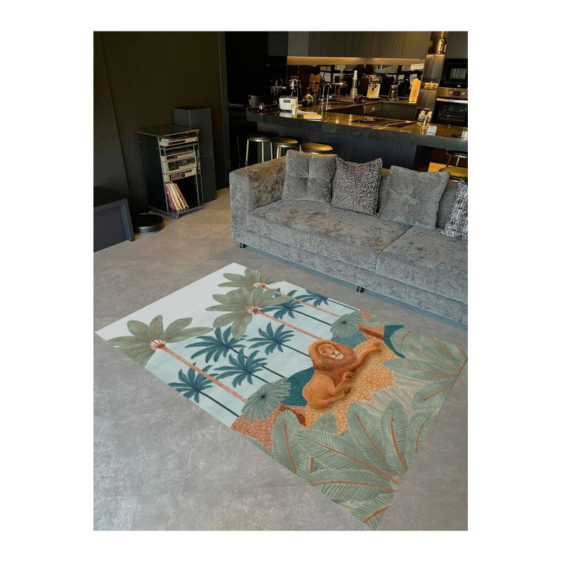 Tapis décoratif lavable à la machine Sun, Tapis de couloir 3 pi 3 po x 6 pi 7 po inclus