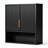 24.5"W Black Bathroom Wall Cabinet With Double Doors and 3 Shelves-137787810