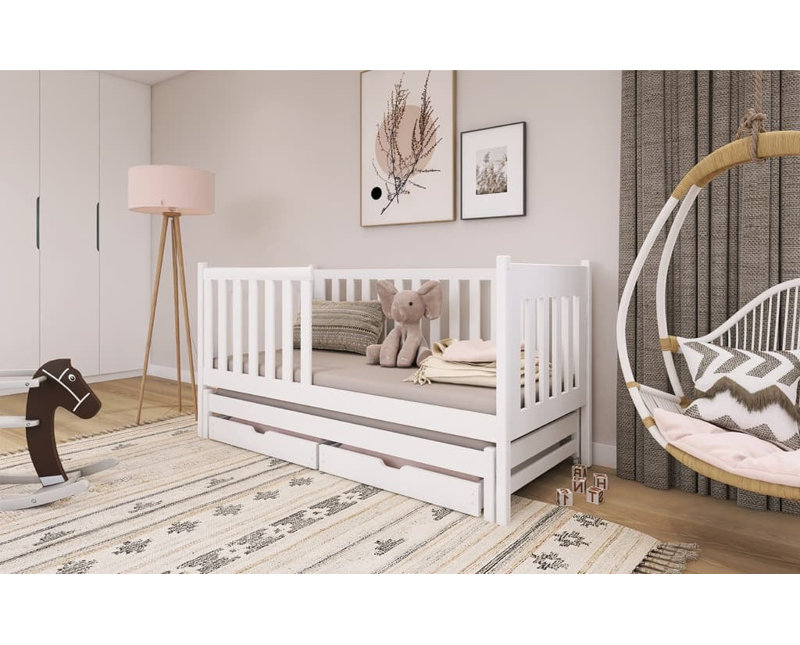 Leighann Cabin Bed with Storage Included with Trundle Included, White