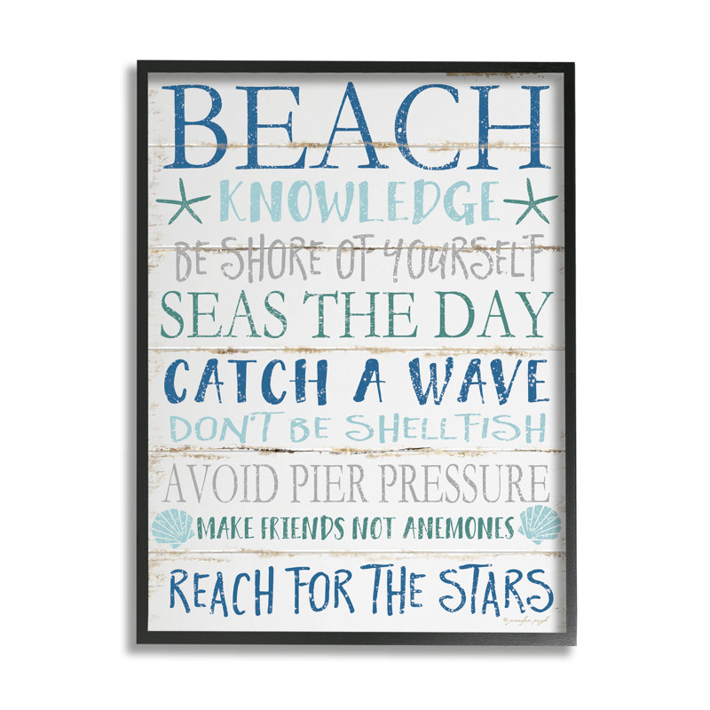 «Beach Connaissances», bleu turquoise et planche blanche, impression sur toile encadrée par Jennifer Pugh, H 14 po x l 11 po