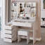 Meuble-lavabo de 41 po de large côté avec tabouret rembourré et très grand miroir à DEL-1931324000