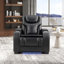 Fauteuil inclinable de 37 po de style cinéma en similicuir avec éclairage à DEL, porte-gobelets et appui-tête réglable (ensemble de 7)