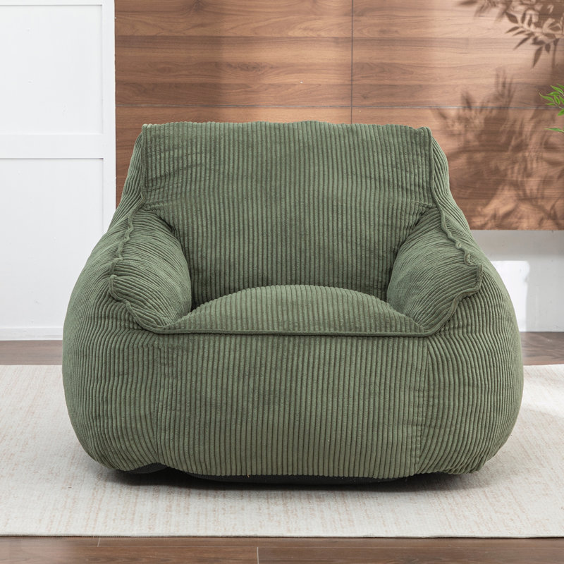 Fauteuil à billes pour adultes, Comfy Corduroy, Green Fabric