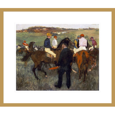 Chevaux de course (Leaving The Weighing) par Edgar Degas, impression giclée encadrée