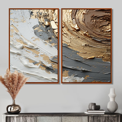 Radiant Revolve Modern Gold Spiral II  Gold Modern Canvas Prints