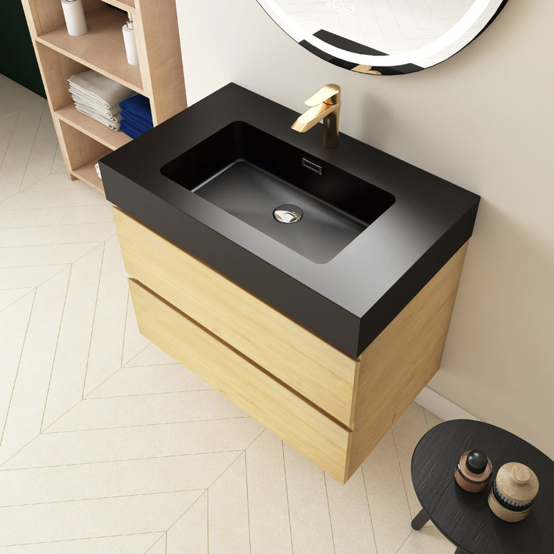 Ensemble de meuble-lavabo simple 29,9 po avec surface solide Devonta