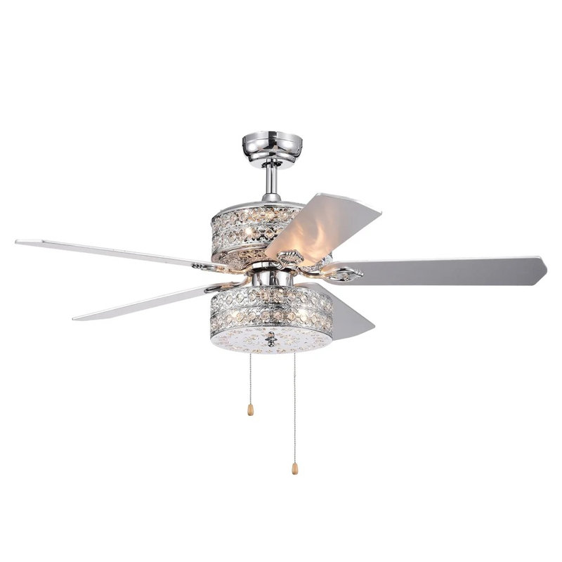 Parma 52'' Ceiling Fan with Light Kit, Pull Chain Switch
