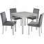 Ensemble de table de salle à manger 5 pièces en bois avec table carrée et 4 chaises rembourrées, avec décoration en cristal pour une expérience culinaire améliorée