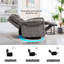 Fauteuil inclinable pivotant et berçant avec canapé en cuir reconstitué chauffant et chauffant-584936911