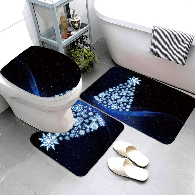  Tapis de salle de bain Tapis de salle de bain super absorbant avec arbres de Noël