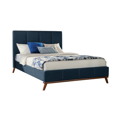 Houswerth Premium Craftsmanship - Lit tapissier à panneau très grand Keim bleu