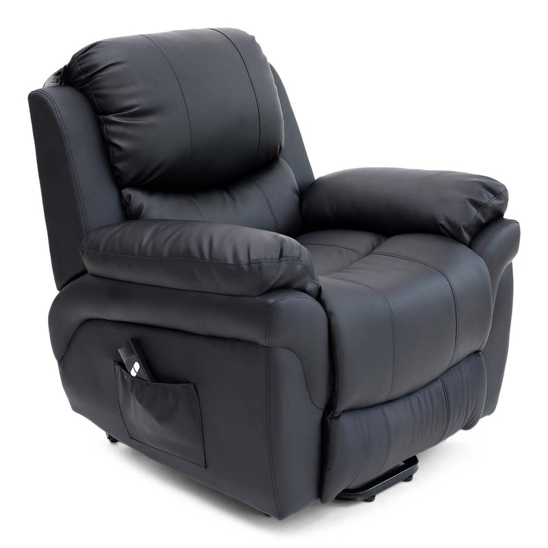 97cm Wide Lift Assist Standard Recliner, Black, Single Motor Lift Assist