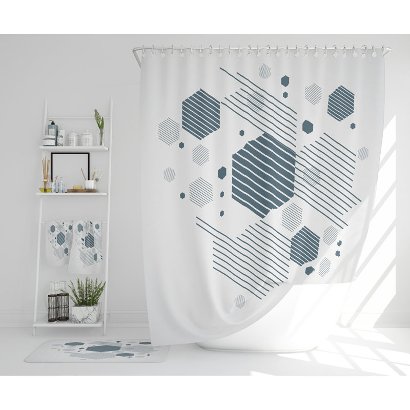 Navarius Polyester Shower Curtain Set