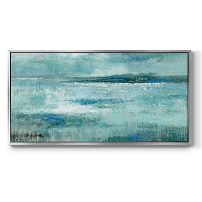 Vue de l'île - Toile tendue avec châssis, prête à accrocher, H 21 po x l 41 po, Argent argent