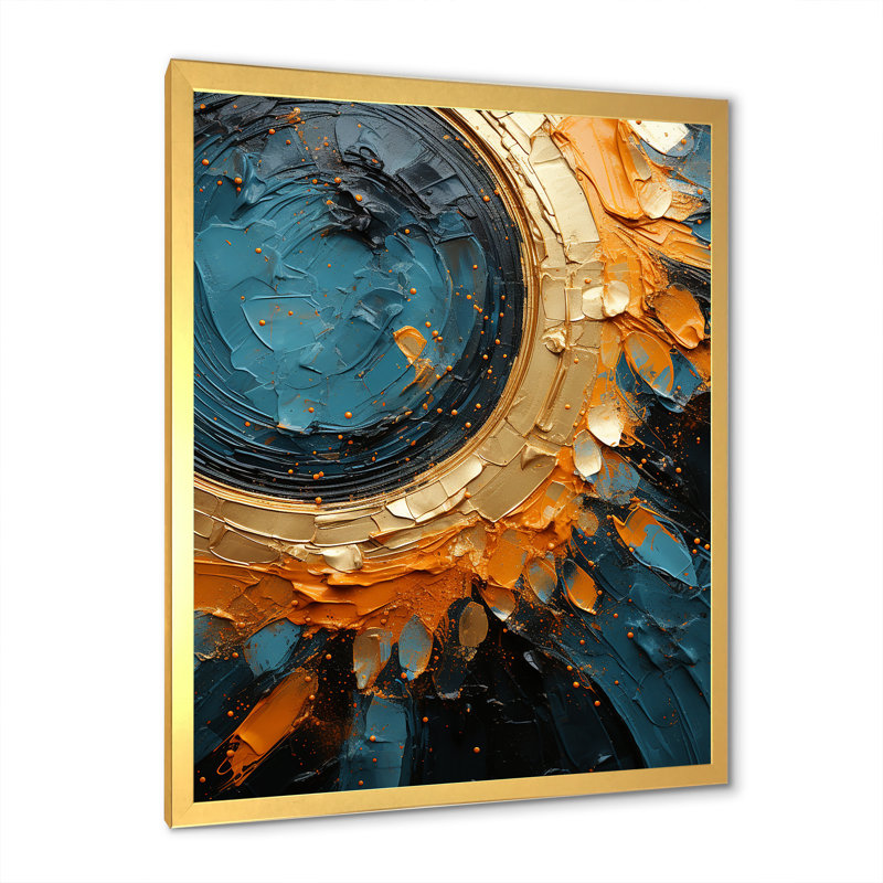 Desert Mirage Vortex III sur toile, Cadre doré simple, H 20 po x l 12 po x P 1 po