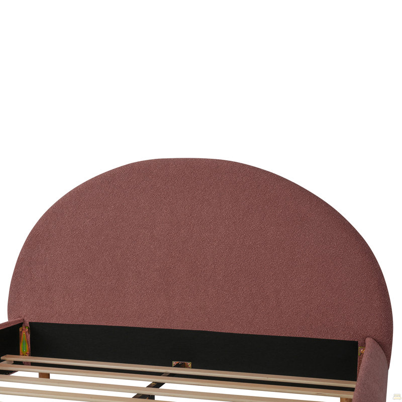 Lit plateforme en tissu Queen Boucle, Grand lit
