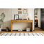 Console incurvée avec rangement TREXM, table d'entrée en bois à 2 tiroirs, console rustique de style campagnard pour entrée, couloir, salon, naturel-1545960122