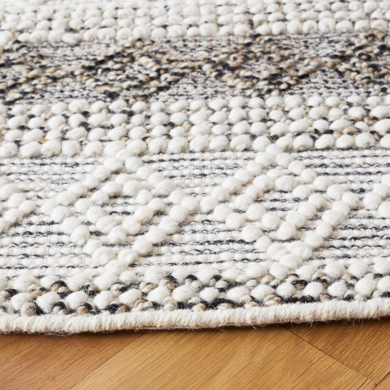 Tapis géométrique en laine et en coton tissé à la main Parsonsfield, Rectangle 8 pi x 10 pi