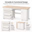 Table de couture compacte pliante avec portes magnétiques et plateaux de rangement
