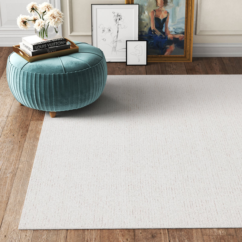 Maja Handmade Tufted Wool Ivory/Beige Rug, Rectangle 122 x 183 cm