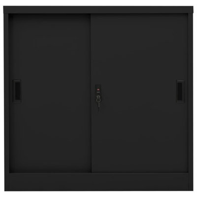 Office Cabinet with Sliding Door 35.4" x 15.7" x 35.4" Steel