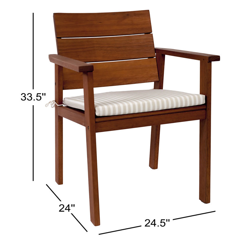 Chaise de patio en bois Alyisa