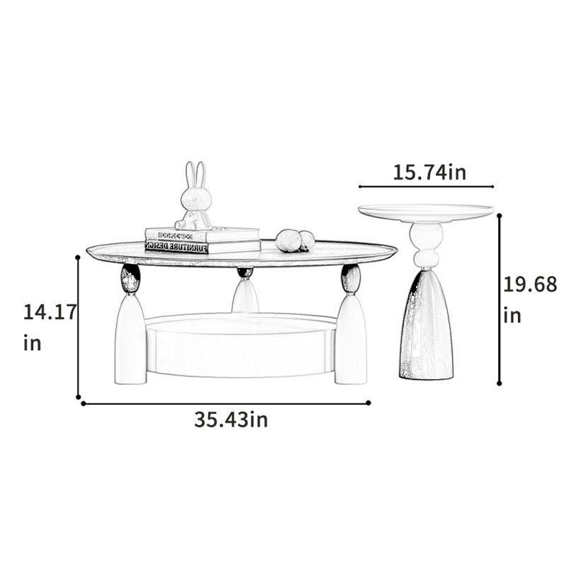 Table basse moderne avec finition piano