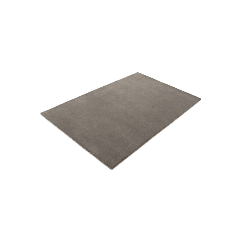 Solid Colour Wool Hand Woven Area Rug, Rectangle 120 x 170cm, in Grey