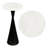 Ziggy Contemporary 22" Round White Marble Top Drink Table with Antique Black Aluminum Hourglass Pedestal Base Accent Side Table-1962091088