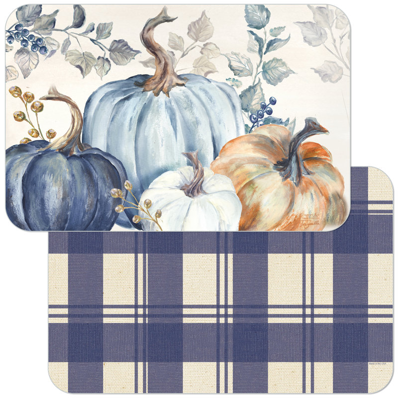 Napperons réversibles 4 pièces Pumpkin Blues