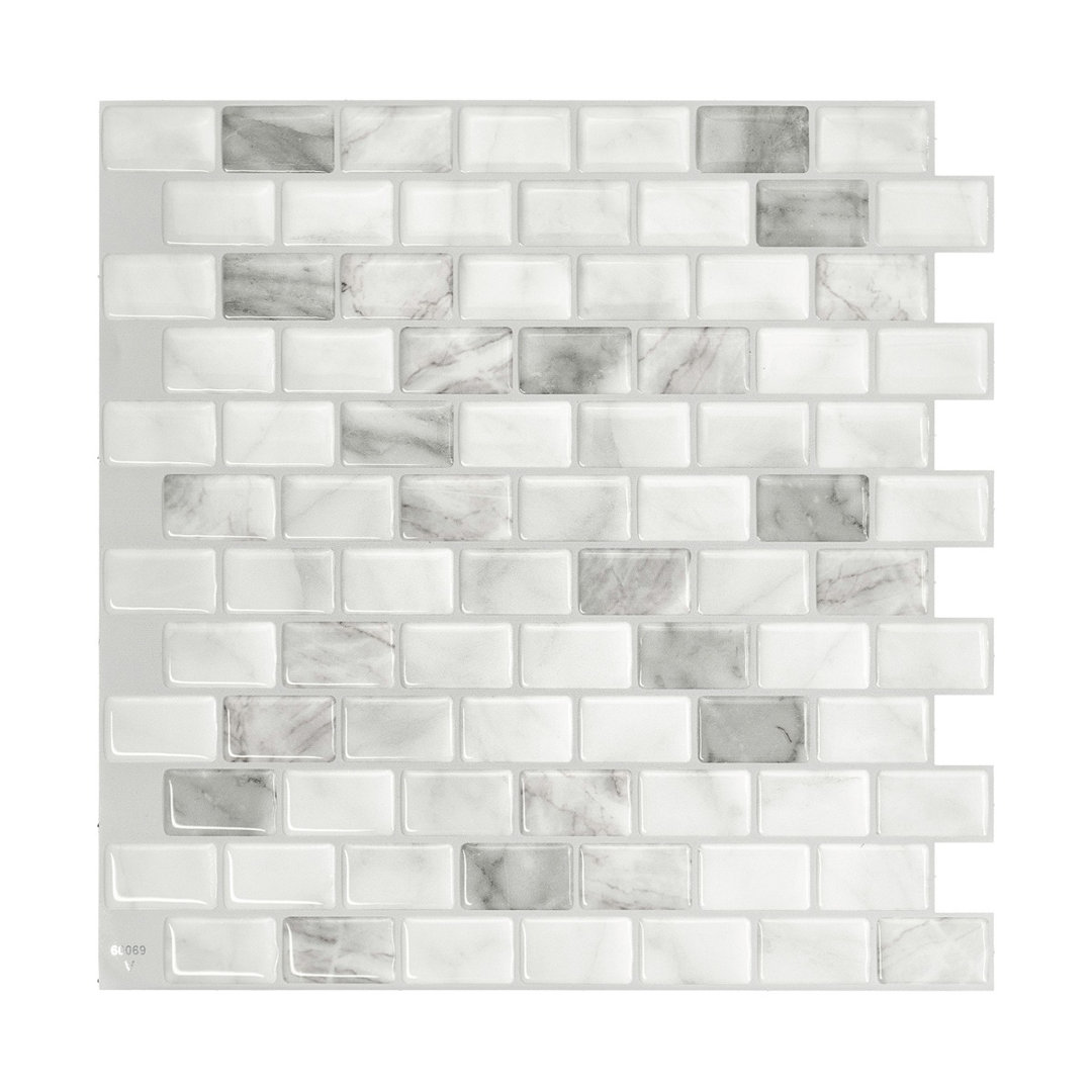 Peel and Stick Gel Backsplash Tile Ravenna 10" x 10" (Set of 4) Smart Tiles