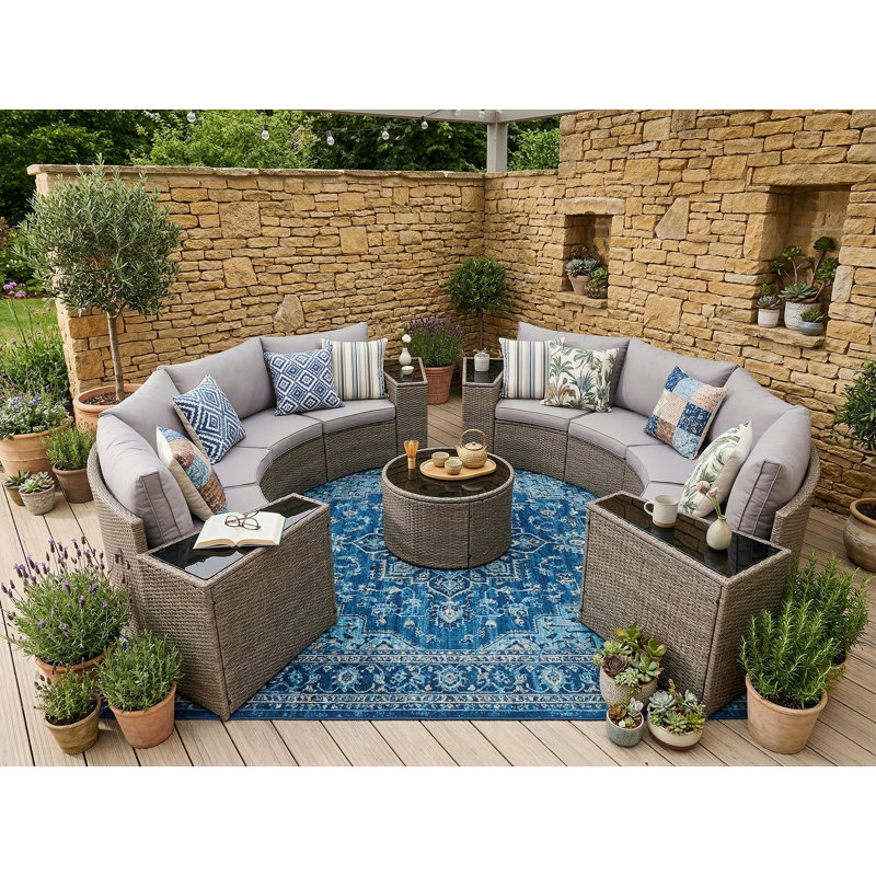 Canapé modulaire demi-lune pour l'extérieur