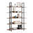 5-tier Industrial Bookshelf With Reinforced Back Baffle For Home Office, Rustic Brown
