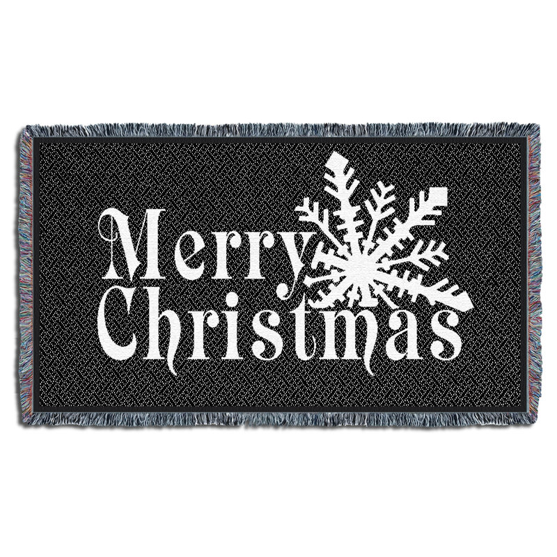 Couverture Pure Country Weavers Merry Christmas - jeté en tapisserie pour dossier de canapé ou de canapé - tissé à partir de coton - fabriqué aux États-Unis (61 x 36)