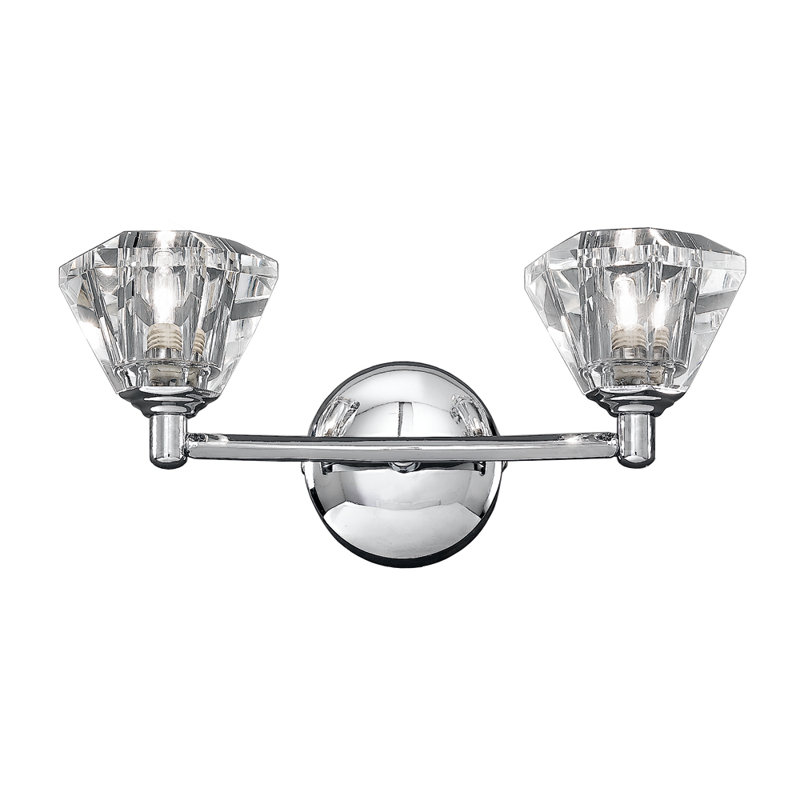 Tipton Glass Armed Sconce, Chrome
