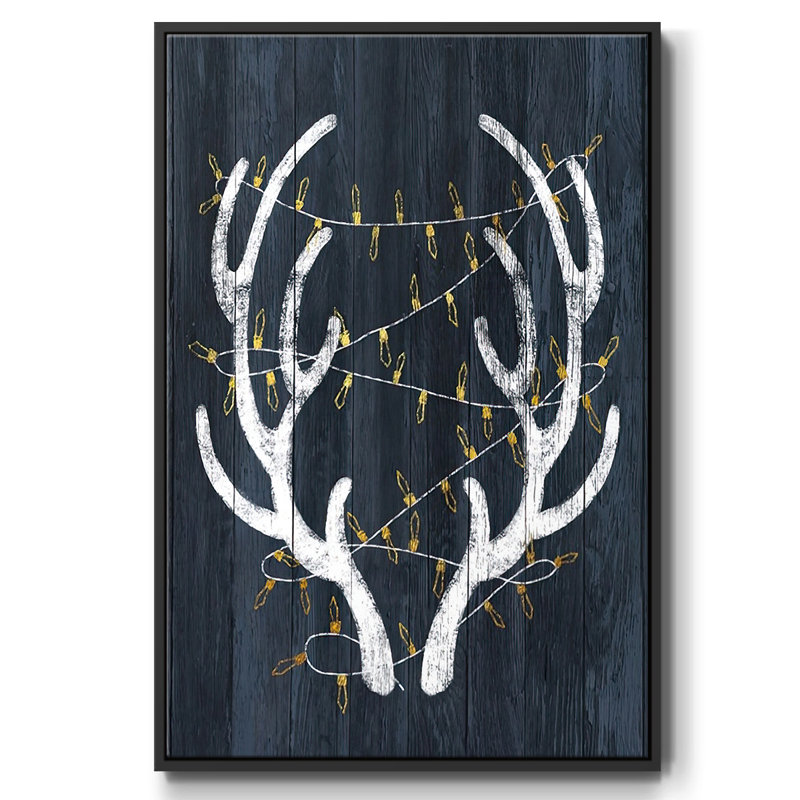 Bois et lumières encadré sur toile, Noir, H 25 po x l 17 po x P 1,5 po
