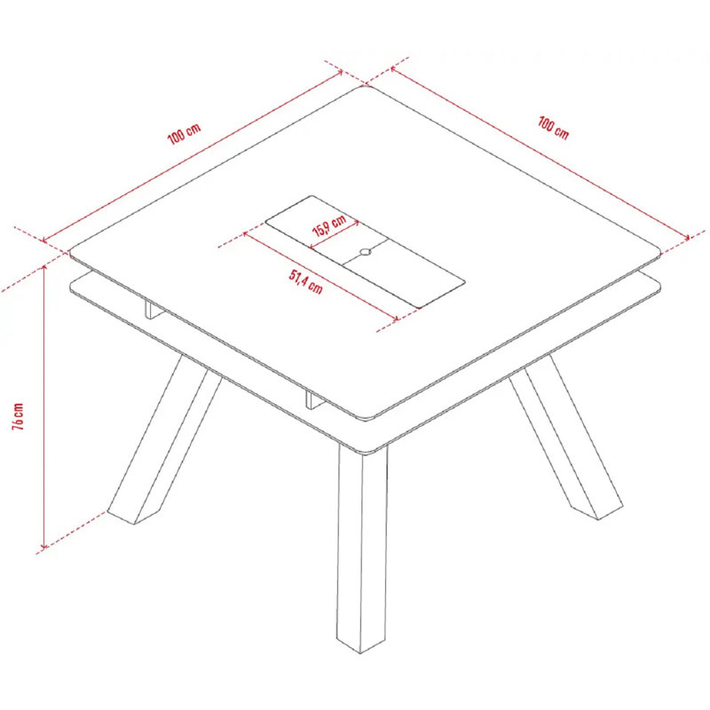Essie 100cm L x 100cm W Dining Table