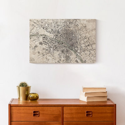 Carte rétro de Paris sur toile
