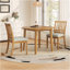 Ensemble de table de salle à manger 3 pièces pour 2 personnes, 1 table de salle à manger pliante en bois + 2 chaises rembourrées, conception compacte pour les petits appartements et les salles à manger - BRUN CLAIR-1371432468