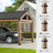 Sunjoy 22 ft. x 11 ft. Extra Tall FCS Cedar Wood Carport Gazebo with Privacy Wall and Rain Gutter, Weatherproof Galvanized Steel Roof with Powder Coating, Backyard Pavilion Shade