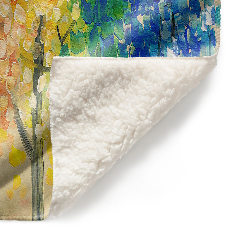 Couverture sherpa doux tree trees iv, l 68 po x L 80 po