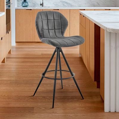 Ergonomic Swivel Bar Stool With Comfortable Cushioning And Durable Fabric, Perfect For Modern Kitchens And Bars