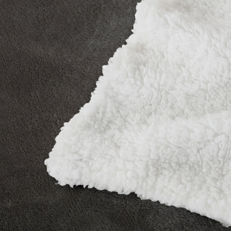  Housse de couette réversible simple Soft, Gris anthracite