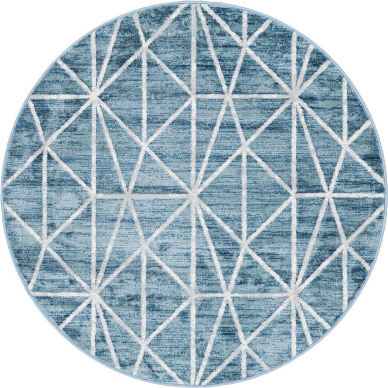 Clidy Abstract Indoor Rug, Round 5'