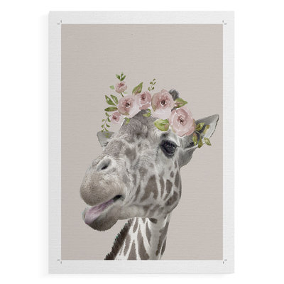 Peek A Boo Giraffe I -Canvas Print Only - NOT FRAMED
