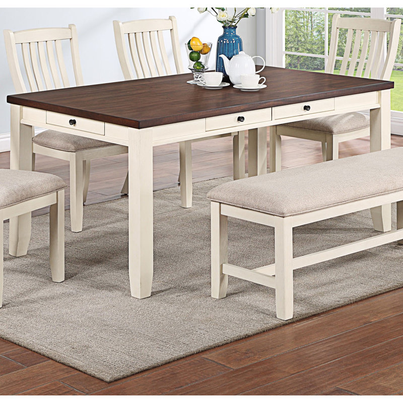 Classic Rectangular Dining Table With Pull Out Drawers